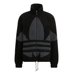 Áo Khoác Adidas Big Trefoil Sherpa Jacket Sports Casual Winter Top HR3180 Màu Đen Xám Size XS